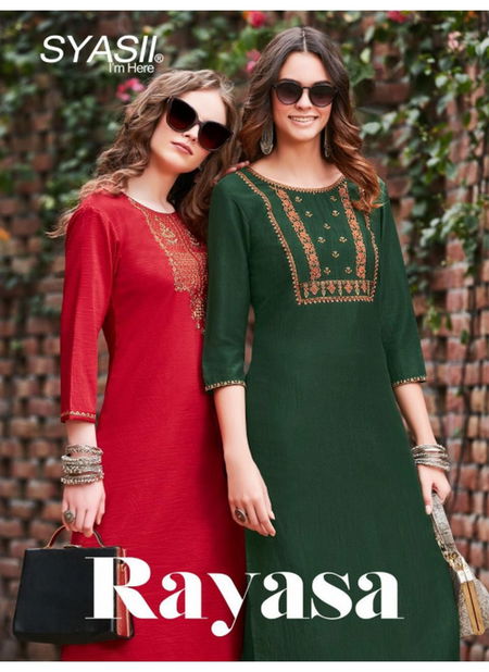 Syasii Rayasa Latest Fancy Regular Casual Wear Designer  Cotton Kurti With Bottom Collection Catalog